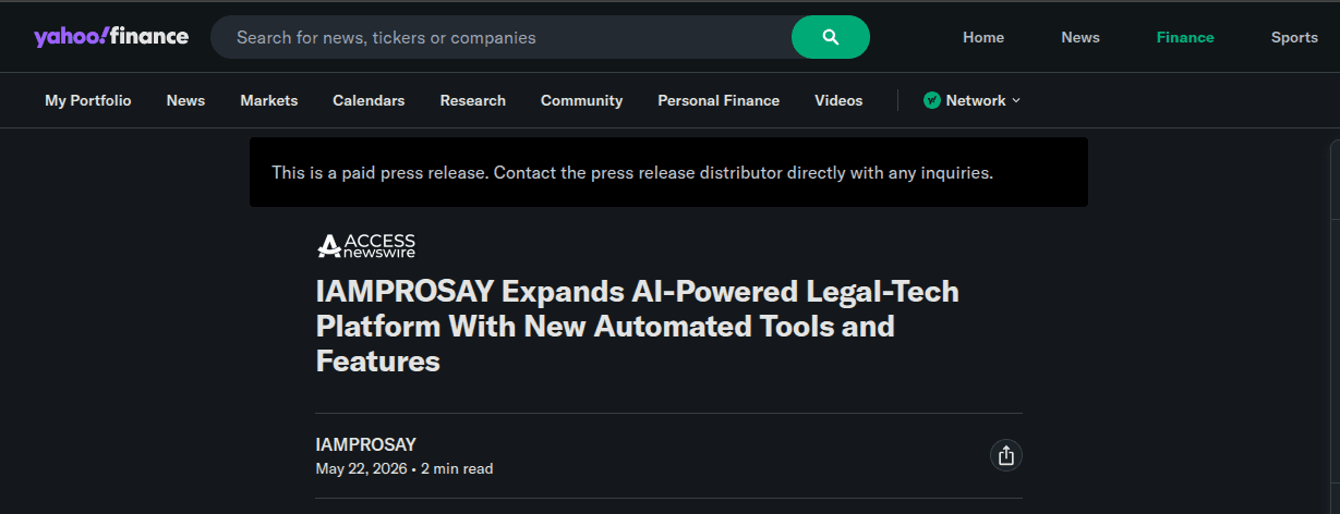 Yahoo Finance article preview
